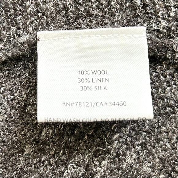 Eileen Fisher Wool Linen/Silk Knit V-Neck Sweater - Picture 7 of 7